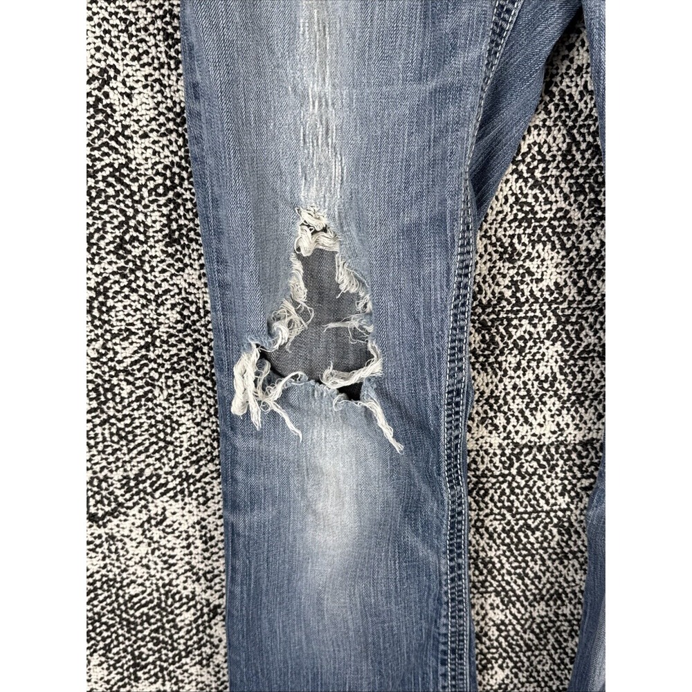 BKE Denim Culture Womens 31L (35 X 31.5) Distressed Destroyed‎ Boot Thick Stitch - Picture 2 of 16